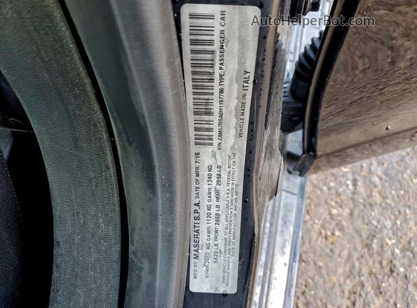 ZAM57RSA8H1197786 2017 MASERATI GHIBLI Черный 