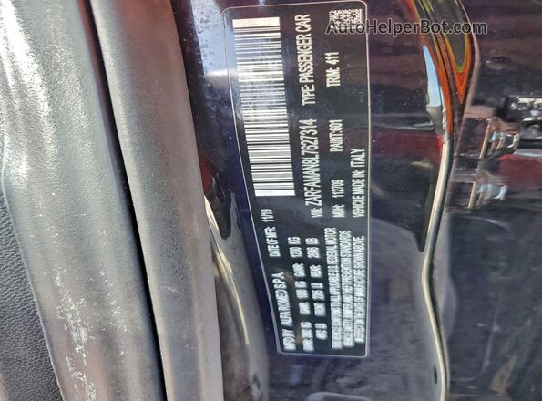 ZARFAMAN8L7627314 2020 ALFA ROMEO GIULIA Черный Вид наклейки с VIN-кодом