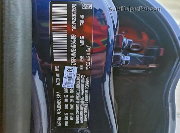 ZARFAMAN9M7642499 2021 ALFA ROMEO GIULIA Blue 