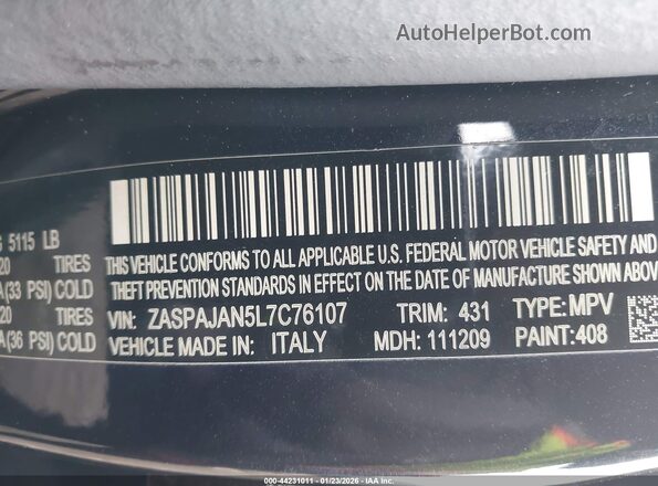 ZASPAJAN5L7C76107 2020 ALFA ROMEO STELVIO Black 