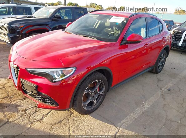 ZASPAKAN7K7C35126 2019 ALFA ROMEO STELVIO Red წინა მარცხენა ხედი სამი მეოთხედიდან
