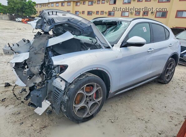 ZASPAKBN0N7D46121 2022 ALFA ROMEO STELVIO Серебряный Задняя левая четверть
