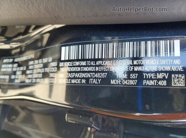 ZASPAKBN5N7D48267 2022 ALFA ROMEO STELVIO Two Tone Widok naklejki z numerem VIN