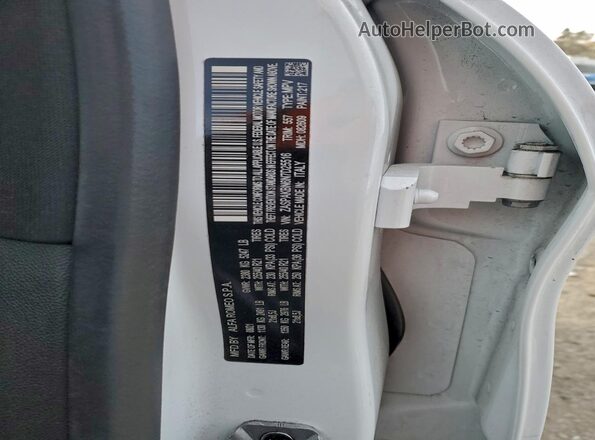 ZASPAKBN6N7D25516 2022 ALFA ROMEO STELVIO White VIN კოდის სტიკერის ხედი