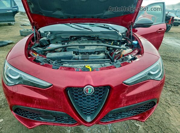 ZASPAKBN9P7D49893 2023 ALFA ROMEO STELVIO Red Вид підкапотного простору