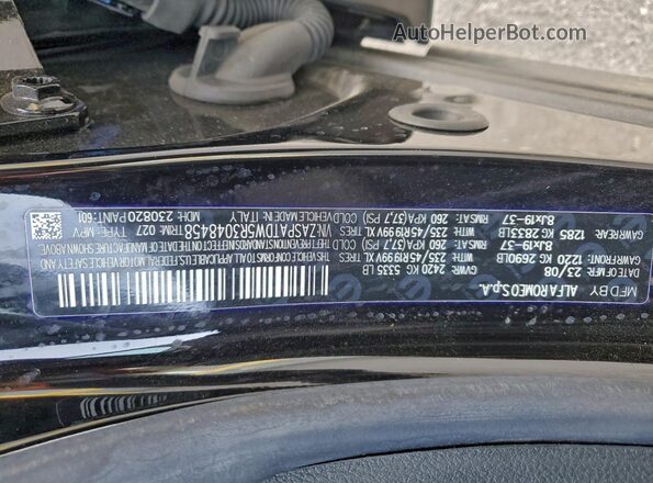 ZASPATDW5R3048458 2024 ALFA ROMEO OTHER Black Vista de la etiqueta del VIN