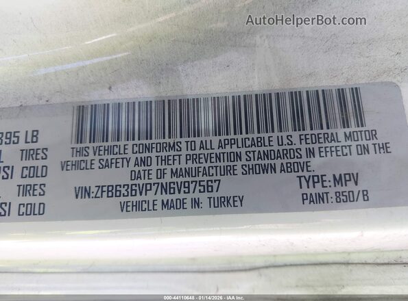 ZFB636VP7N6V97567 2022 RAM PROMASTER CITY White 
