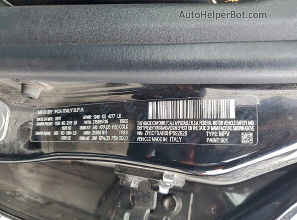ZFBCFXAB0HP592929 2017 FIAT 500X Черный 