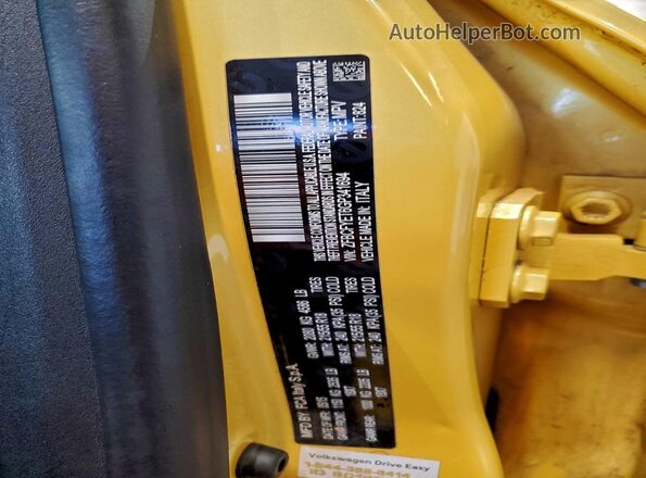 ZFBCFYET6GP341694 2016 FIAT 500X Yellow Widok naklejki z numerem VIN