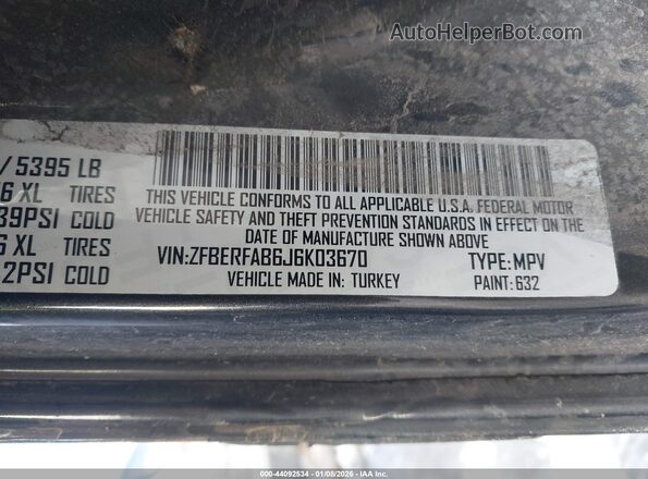 ZFBERFAB6J6K03670 2018 RAM PROMASTER CITY Black Engine compartment view
