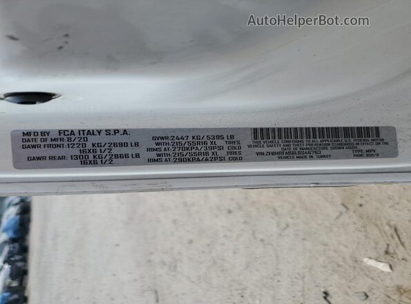 ZFBHRFAB8L6S46763 2020 RAM PROMASTER Белый Вид наклейки с VIN-кодом