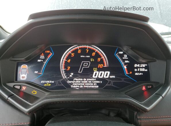 ZHWUT5ZF6MLA16165 2021 LAMBORGHINI HURACAN Черный Вид щитка приборов