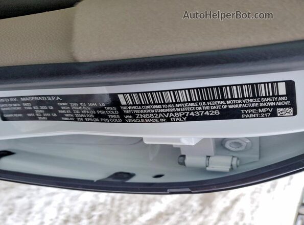 ZN682AVA8P7437426 2023 MASERATI GRECALE White სალონის 360-გრადუსიანი ხედი