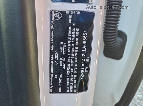 ZPBUA1ZL2LLA08355 2020 LAMBORGHINI URUS White 