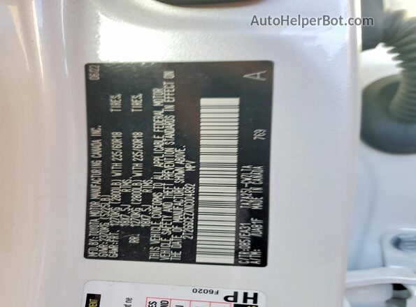2T2GGCEZXNC004892 2022 LEXUS NX White Widok wnętrza 360 stopni