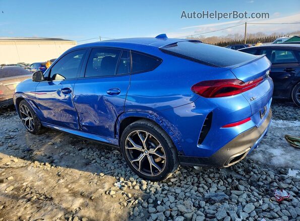 5UXCY8C05L9B07238 2020 BMW X6 Blue Trasero derecho