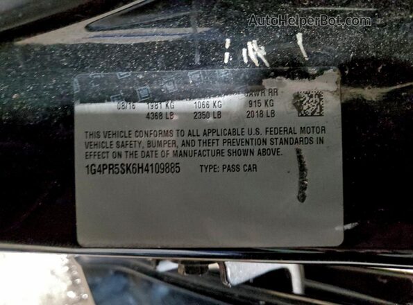 1G4PR5SK6H4109885 2017 BUICK VERANO Black 