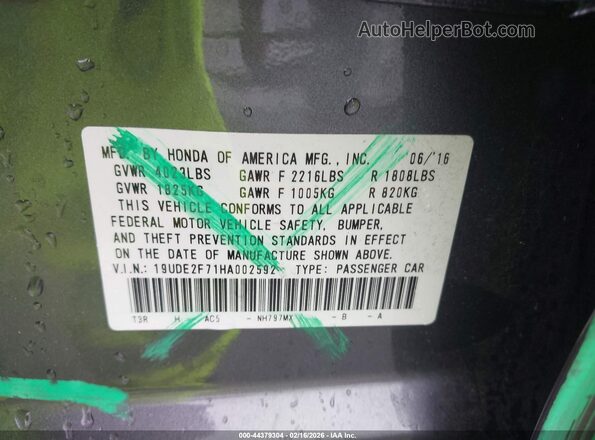 19UDE2F71HA002592 2017 ACURA ILX Gray 