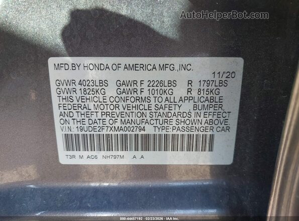19UDE2F7XMA002794 2021 ACURA ILX Black Engine compartment view