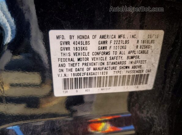 19UDE2F8XGA011928 2016 ACURA ILX Black Widok komory silnika