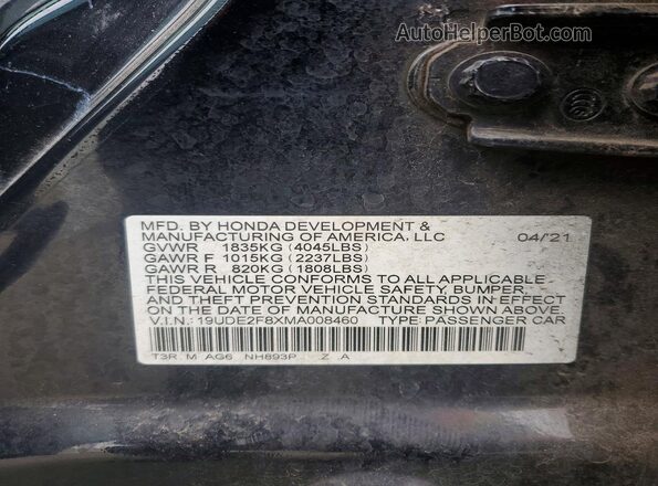 19UDE2F8XMA008460 2021 ACURA ILX Black 