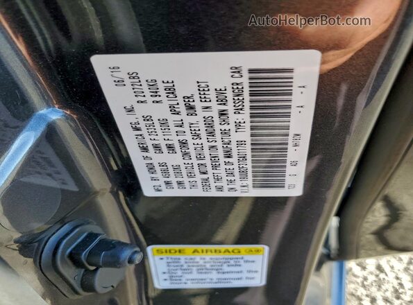19UUB2F37GA011799 2016 ACURA TLX Угольный Вид подкапотного пространства