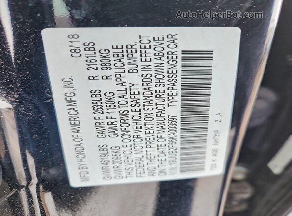 19UUB2F66KA003597 2019 ACURA TLX Black 
