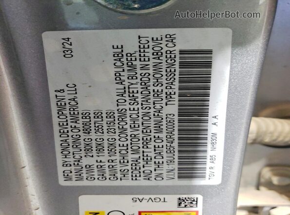 19UUB5F40RA000673 2024 ACURA TLX Silver Շարժիչի բաժամունքի տեսք