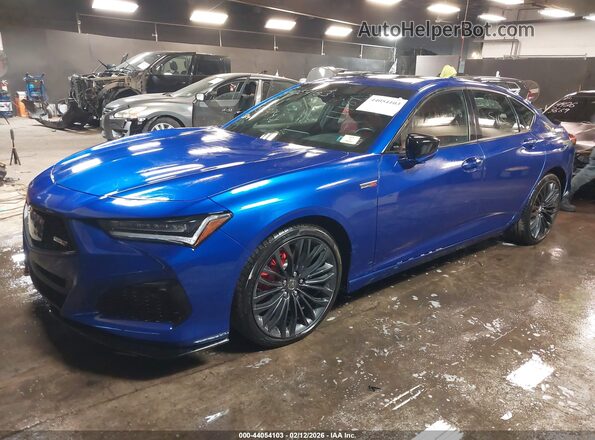 19UUB7F02PA003774 2023 ACURA TLX Blue Առջևի ձախ երեք քառորդ տեսարան