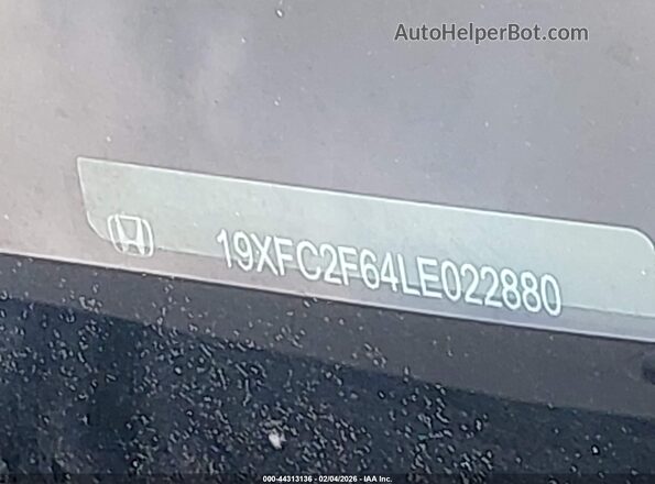 19XFC2F64LE022880 2020 HONDA CIVIC Black 