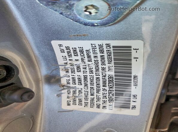 19XFC2F81KE208361 2019 HONDA CIVIC Silver 