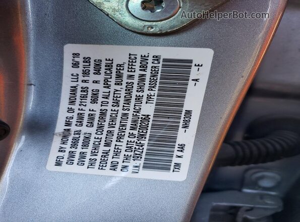 19XZE4F19KE002064 2019 HONDA INSIGHT Silver 