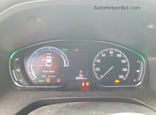 19XZE4F57LE014654 2020 HONDA INSIGHT White Instrument cluster view