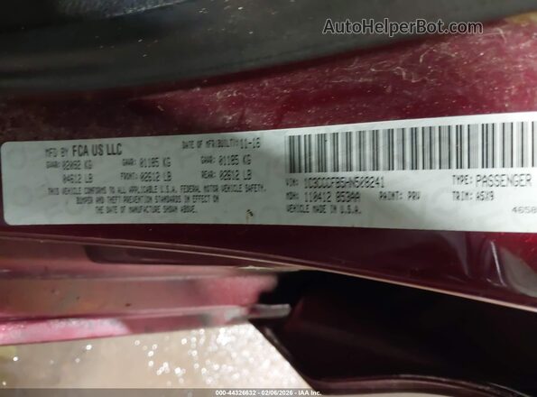 1C3CCCFB5HN508241 2017 CHRYSLER 200 Бордовый Вид подкапотного пространства