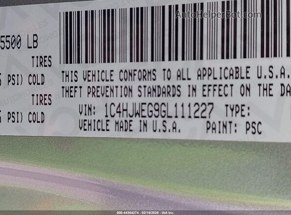1C4HJWEG9GL111227 2016 JEEP WRANGLER UNLIMITED Gray Widok komory silnika