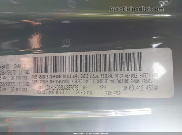 1C4HJXDG0LW287079 2020 JEEP WRANGLER UNLIMITED Green 