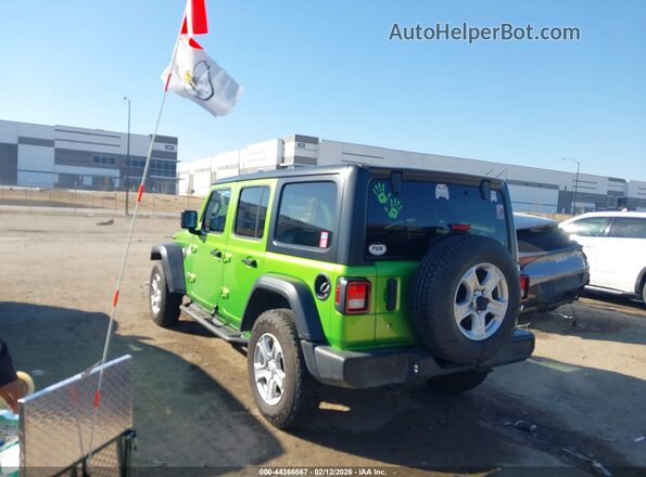 1C4HJXDG2JW301142 2018 JEEP WRANGLER UNLIMITED Зеленый Задняя левая четверть