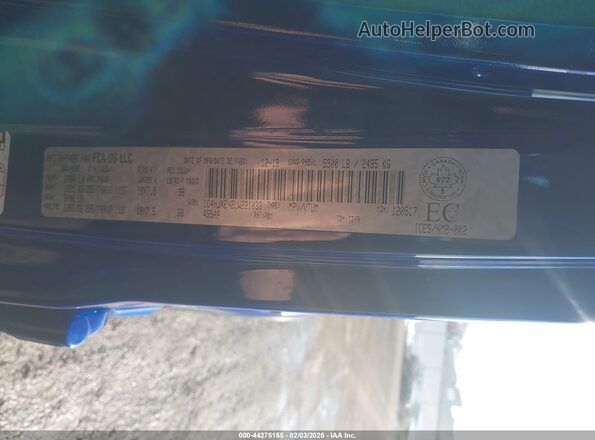 1C4HJXEN2LW221033 2020 JEEP WRANGLER Blue Engine compartment view