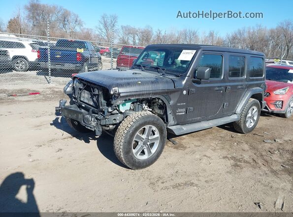 1C4HJXEN6LW169938 2020 JEEP WRANGLER UNLIMITED Gray Առջևի ձախ երեք քառորդ տեսարան