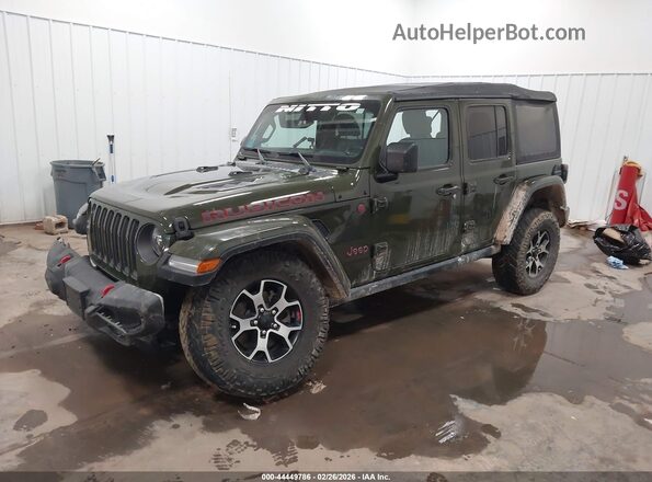 1C4HJXFG3MW589092 2021 JEEP WRANGLER UNLIMITED Зеленый Передняя левая четверть
