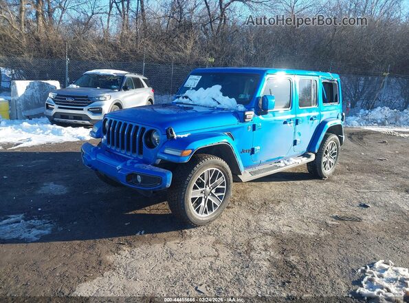 1C4JJXP65NW221022 2022 JEEP WRANGLER Blue წინა მარცხენა ხედი სამი მეოთხედიდან