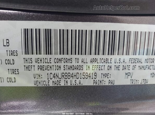 1C4NJRBB4HD159419 2017 JEEP PATRIOT Gray Вид підкапотного простору
