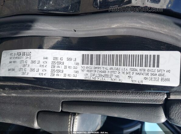 1C4PJLDB9HW559127 2017 JEEP CHEROKEE Black Engine compartment view