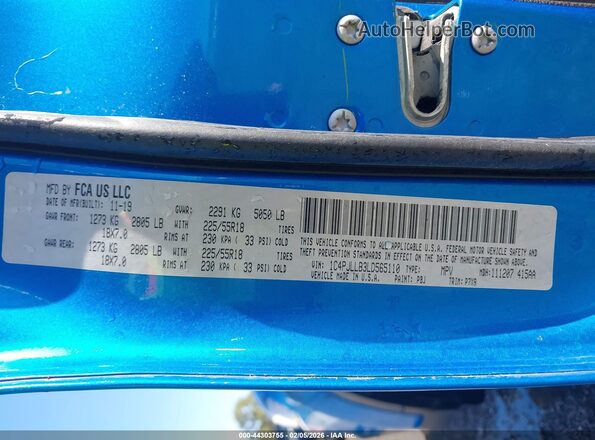 1C4PJLLB3LD565110 2020 JEEP CHEROKEE Blue Widok komory silnika