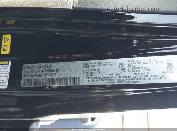 1C4PJXFN4SW525442 2025 JEEP WRANGLER Black 
