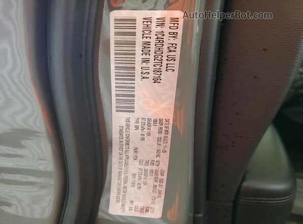 1C4RDHDG2TC187164 2026 DODGE DURANGO Gray Vista de la etiqueta del VIN