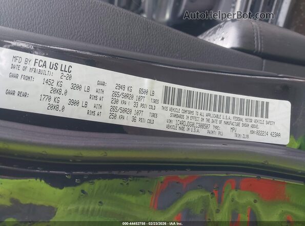 1C4RDJDG0LC308507 2020 DODGE DURANGO Black Շարժիչի բաժամունքի տեսք