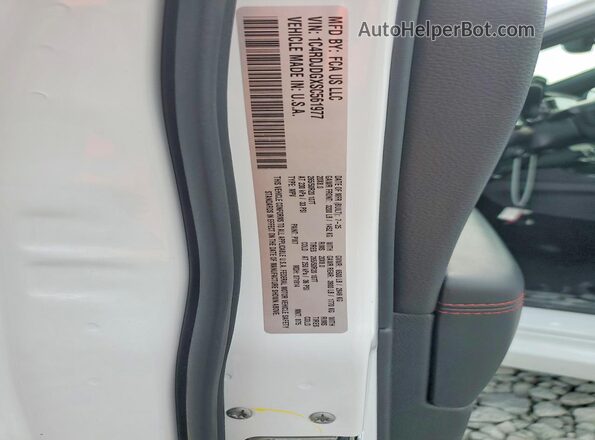 1C4RDJDGXSC561977 2025 DODGE DURANGO White VIN კოდის სტიკერის ხედი