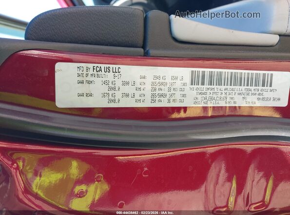 1C4RJEBG4JC181678 2018 JEEP GRAND CHEROKEE Red 