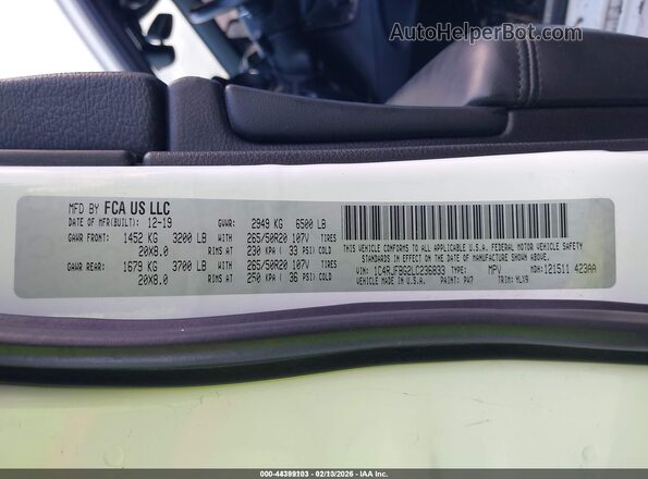 1C4RJFBG2LC236833 2020 JEEP GRAND CHEROKEE White Engine compartment view